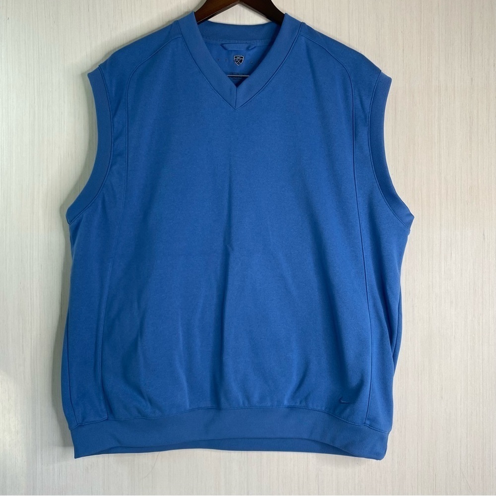 Nike Golf Men's Dri Fit Sleeveless V-Neck Performance Vest Blue Size XL